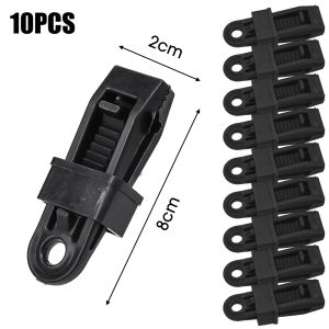 10Pcs Push-Pull Tent Clip Adjustable Heavy Duty Lock Grip for Tarp Shade Cloth Reusable Clamp Curtains Windproof Outdoor Camping Fixed Clip