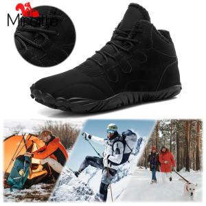 Barefoot Snow Boots Outdoor Trekking Shoes Thermal Minimalist Ankle Boots Comfortable Plush Barefoot Shoes for Men Women