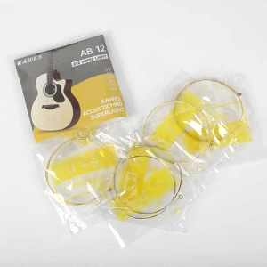 6 ชิ้น KAWES สายกีต้าร์โปร่ง Pro ระดับเคลือบนาโน 85/15 บรอนซ์ 0.12 แสงปกติทองเหลืองวัดบาดแผล AB12