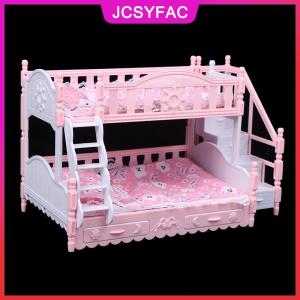 JCSYFAC Nhà búp bê mô phỏng thu nhỏ giường đôi công chúa châu âu Đồ chơi nội thất