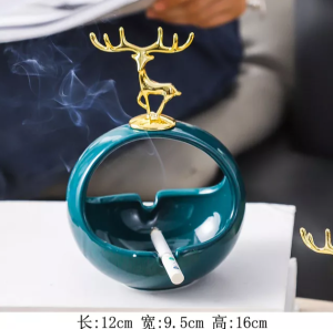 Asbak Keramik Rusa Mewah Luxury Gold Fawn Derr Ceramic Ashtray