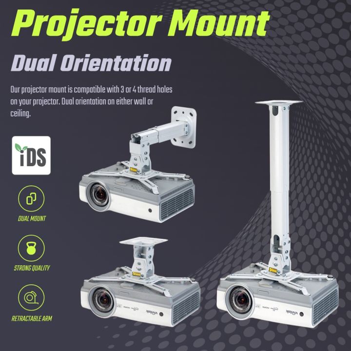 【iDS】 Projector Ceiling Bracket Projector Wall Mount with Retractable ...