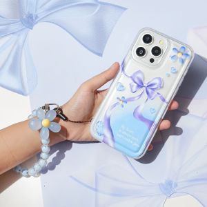[TP15] Softcase Bunga Daisy Transparan  + Tali Strap Motif Aesthetic Lucu Cewe Case Clear Lentur FOR  VIVO Y17S Y15S Y16 Y02 Y22S Y20S Y21S Y15S Y12 Y27 4G/5G Y36 VIVO V27E V27 5G V25E V23 5G Y51 V21E Y91C case viral murah tali gantung manik manik lucu