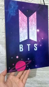 Poster gantung Walldecor gantung hiasan dinding gantung unik LOGO BTS LOGO ARMY ukuran A4