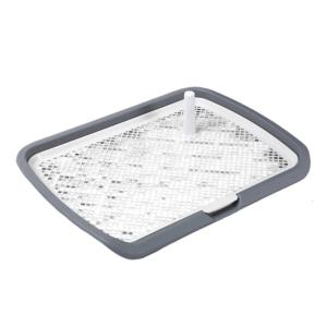 Indoor Dog Potty Training Pad With Post For Male Dogs Easy To Clean Durable Plastic Mesh Tray