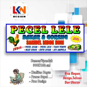 Spanduk Banner Pecel lele Seafood custom model h
