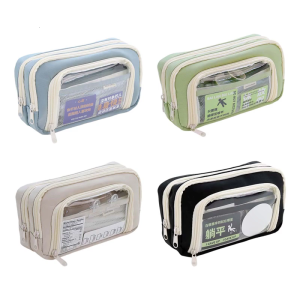 Sức chứa lớn bút chì trường hợp nhiều lớp bút Túi đánh dấu tổ chức Túi Túi đựng đồ trang điểm du lịch cho trường học văn phòng du lịch