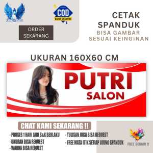 Cetak Spanduk Cetak Banner PUTRI SALON NYAMPING Costom Desain