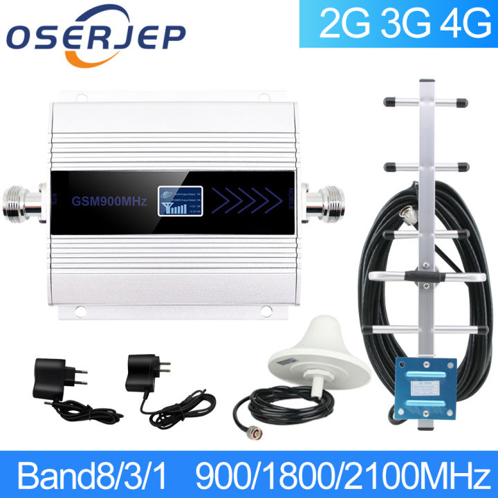 GSM 900MHz LTE 1800MHz UMTS 2100MHz Repeater penguat selular penggalak