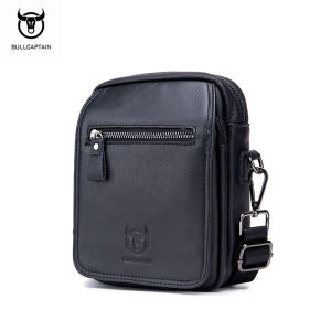BULLCAPTAIN Mens Business Shoulder Bag Leather Casual Crossbody Bag