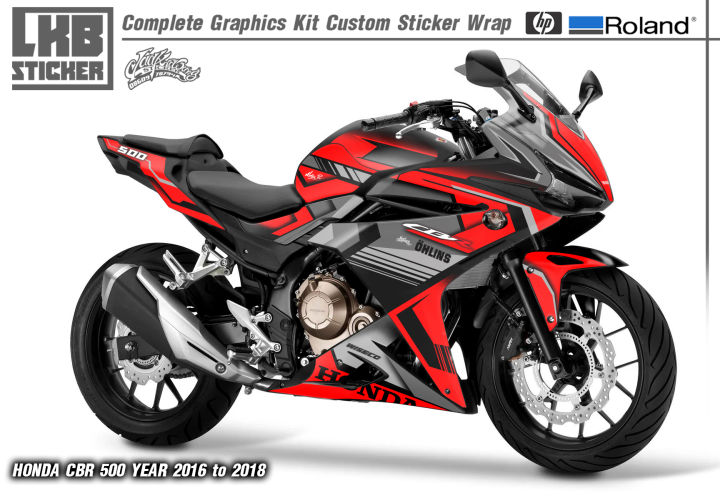 สติ๊กเกอร์แต่งลายรถ HONDA CBR 500 ปี 2016-2018 ลาย LKB RACING V.2 ...