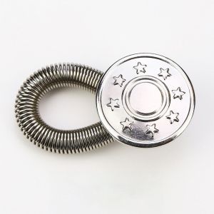 WAPKTY 10Pcs loại đàn hồi Nút lò xo Phụ kiện mở rộng Quần dài co giãn Nối Dài Vòng Eo Có thể điều chỉnh 17mm Nút quần jean