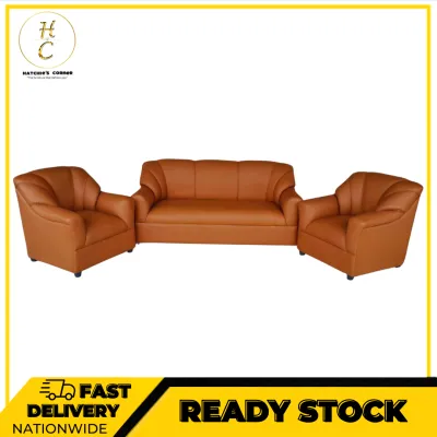 BRIA 3 1 1 WITH CENTER TABLE AND 5 PILLOWS (PLASTIC FOOTINGS) ELEGANT SOFA SET - HATCHIES CORNER