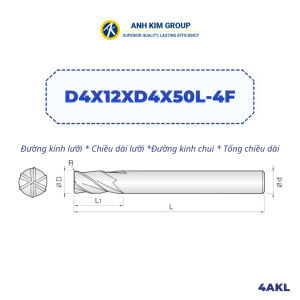 [D1-D6] Dao phay ngón hợp kim 4 me HRC55 - CNC Ánh Kim
