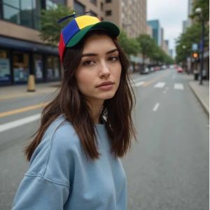 SKJK Detachable Propeller Baseball Cap Adjustable Cotton Colorful Helicopter Spiral Hat Adventure Color-block Bamboo Dragonfly Cap Spring Summer