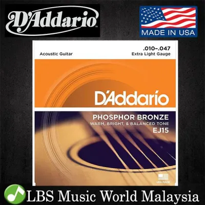 Daddario EJ15 Phosphor Bronze Extra Light Acoustic Guitar String (10-47)