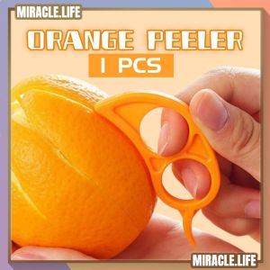 (1 PCS) Creative Portable Orange Peelers Fruit Stripper Lemon Slicer Easy Opener Citrus Peeler Peeling Tool Skin Remover