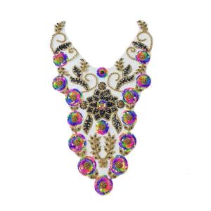 Embroidered Beads Applique for Wedding Dress Evening Gown Sew on Collar Patches Beaded Sequins Sew on Patches Applique