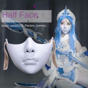 YOUSHI TOP mặt nạ quỷ tóc giả mặt nạ Tiệc hóa trang nạ phong cách cổ điển Nam giới trưởng thành Đồ dùng tiệc nạ máy móc Đơn giản nạ mắt Chuyên gia cosplay anime Đạo cụ cosplay cho buổi tiệc