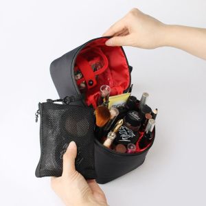STARGOODS Xách tay Giản dị Màu kem Với Pouch Dây kéo Công Suất lớn Hàn Quốc Lưu Trữ Túi Phụ nữ Vệ Sinh Cá Nhân Túi Du Lịch Tổ Chức Xi lanh Túi Mỹ Phẩm