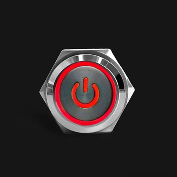 12/16/19/22mm Waterproof Metal Push Button Switch LED Light Momentary ...