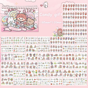 50 pages non-repeating waterproof and cutting-free stickers girls heart account decorative material a whole book coil sticker