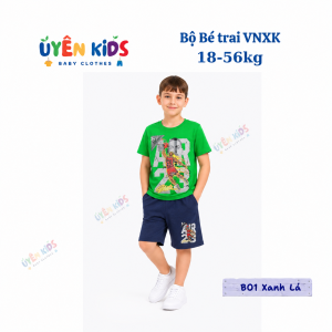 (18-62kg) Đồ bộ bé trai vải xuất G.ap Old.navy P.lace Pingbong hoạt hình cho bé trai nhiều màu"