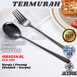 Sendok Garpu Korea Sujeo Tebal Stainless Steel - Set Alat Makan Korea - Sendok Makan Korea Set