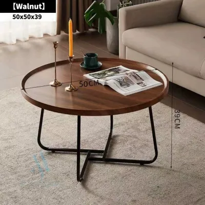 [SG Stock]Round coffee table Round wooden coffee table Contemporary living room table Coffee table Simple dining table