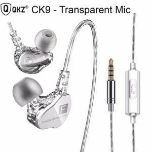 Headset QKZ CK9 Dual Driver Sport Heavy BASS stereo music telfon gaming earphone with mic original