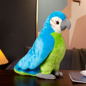 JOJO CASTLE 25/35cm Lifelike Parrot Plush Toys Soft Simulation Psittacidae Macaw Stuffed Toy Cute Wild Animals Birds Dolls Children Kids Gift