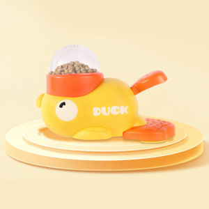 🐤พร้อมส่ง🐤Yellow Duck เครื่องป้อนอาหารแบบช้าแบบโต้ตอบ เล่นออกกําลังกายปัญญาสัตว์เลี้ยง ของเล่นอาหารรั่วสุนัข-D20
