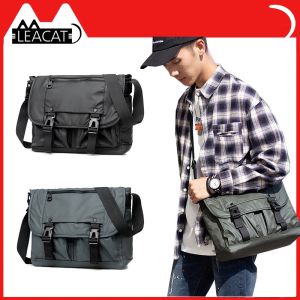 Leacat men Messenger bag Nylon waterproof Crossbody bag Multifunctional Shoulder Bags