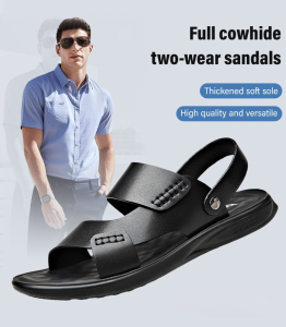 liberty flipflops Easy on/off good handfeel sandals wet and dry breathable Full cowhide twowear sandals soft sole beach shoes comforts durability nonslip