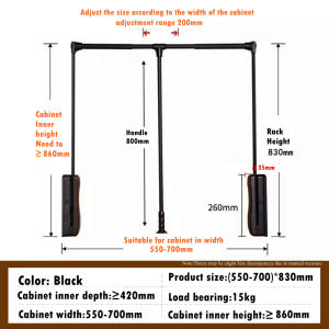 Premium Silent Gliding Clothes Hanger Smooth Pull Down Mechanism Walk in Closet Cabinet Organization
