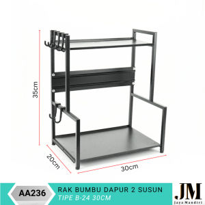 Rak Bumbu Dapur 2 3 Susun Besi Anti Karat Tempat Bumbu Botol Minyak Tempat Sendok AA236
