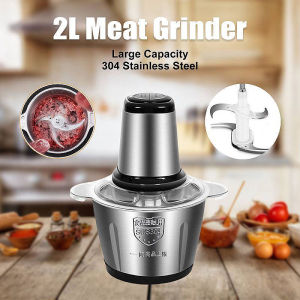 COD+GoldStar Heavy-Duty 2-Speed Electric Meat Grinder 2L Capacity Stainless Steel Blade Food Chopper Durable Glass Bowl