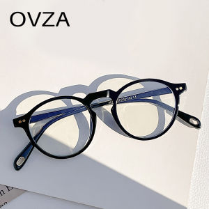 OVZA Punk Spectacle Frames for Men Anti Blue Light Glasses Women Retro Round Eyeglasses Optical Frame Anti-Fatigue Lens S5066