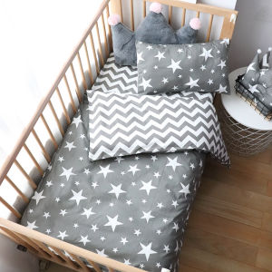 Baby Bedding Set For Newborns Pure Cotton Crib Kit Cot Bed Linen Duvet Cover Pillowcase Sheet Infant Gift  Without Filler 3 pcs