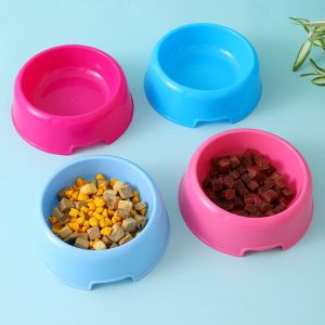 NOBLELYN Plastic Cat Bowl Non-slip Anti-Fall Flip Cat Plates  Round Shape Kitten Bowl Pet Feeding