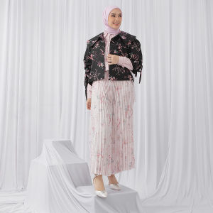 HijabChic Alle Everlasting Pink Skirt - Rok Muslim Payung Motif Coquette Ekslusif Muffest Collection