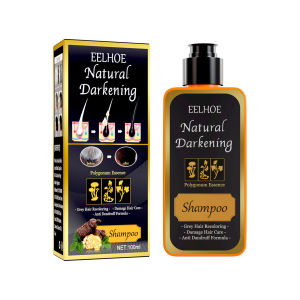 Eelhoe Polygonum Multiflorum Black Hair Shampoo Shampoo Black Black Herb Natural Faster Colorant Dye Hair Restore Into Oil Control Shampoo Repairing Shampoo For Women Men Grey Hair(100ml)