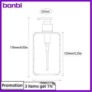 banbi Transparent Square Soap Dispenser Countertop Lotion Bottle With Pump Bathroom Lotion Liquid Soap Dispenser Refillable Emp