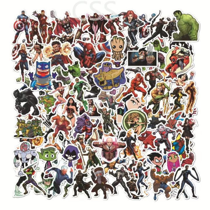 100Pcs/Set Superhero Cartoon Graffiti Waterproof Sticker DC Hero DIY ...