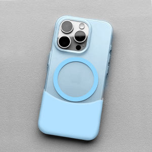 Sanptoch For Magsafe Matte Splicing Phone Case For iPhone 15 / 14 / 13 / 12 Pro Max Anti-fingerprint Hard Cover For iPhone 15 Pro Max Ultra Slim Magnetic Protection Casing