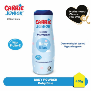 CARRIE JUNIOR Body Powder - Baby Blue (450g) Talcum | Soothing | Smooth & Soft Skin