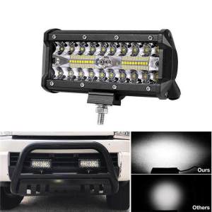 2PCS Lampu Tembak Offroad LED 40 Mata 3 Susun Super Terang 6000K Motor Mobil 120W Watt 12V 24V 7inch Lampu Spot Lampu Banjir Lampu Sorot