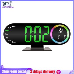 USB Powered LED Desk Clock with Large Digital Display Modern Alarm Clock for Adults Teens Kids Seniors