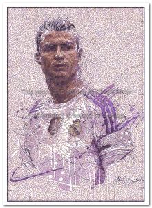Tranh Treo tường 🎨 Freeship 🎨 Tranh vẽ số hóa bằng bút bi chân dung cầu thủ Ronaldo