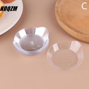 KOQZM 10Pcs Transparent Mini Appetizer Plates Ice Cream Cup Plastic Fruit Candy Cake Jelly Yogurt Mousse Dessert Container Pastry Tool